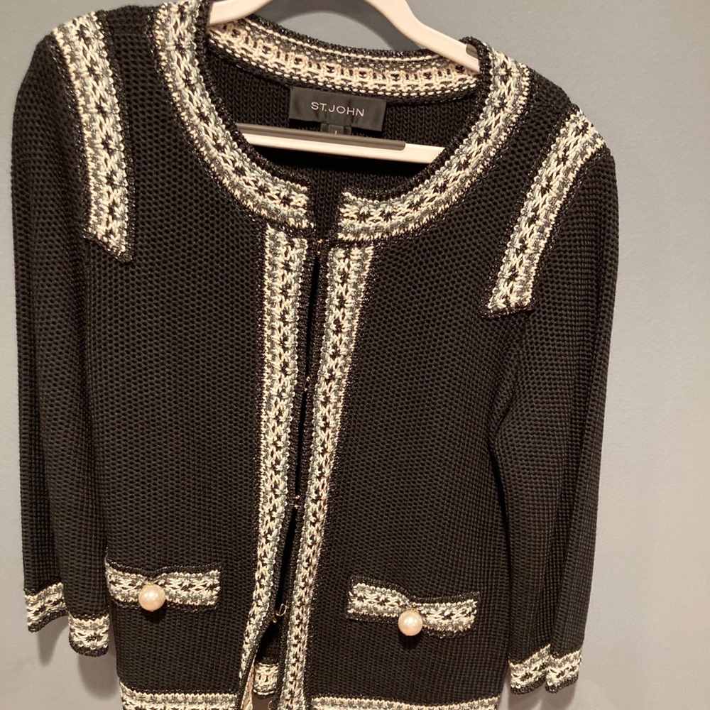 NWT St. John embroidered-detail jacket size 2